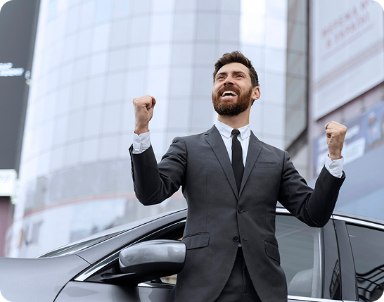 Businessman presenting investment strategies